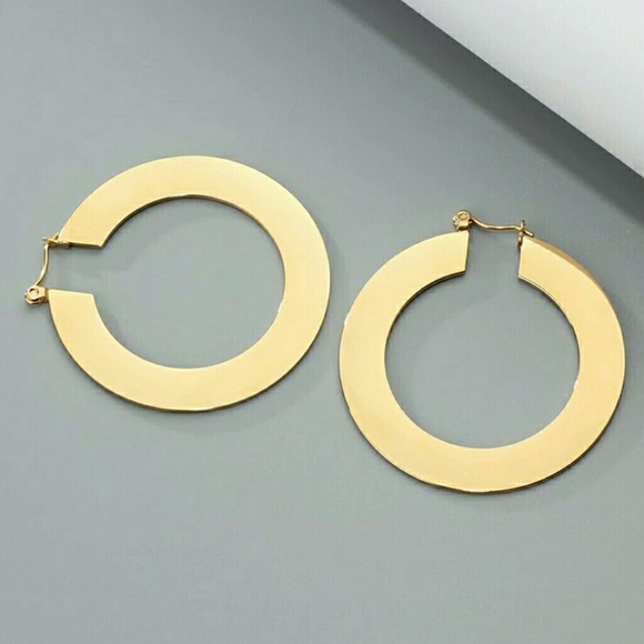 LAST 1! Trendy Thick Boho Gold Hoop Earrings - Picture 6 of 6